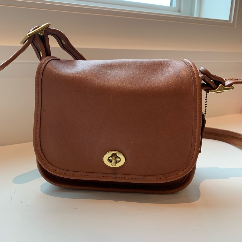 Vintage Coach Leather Saddle Bag